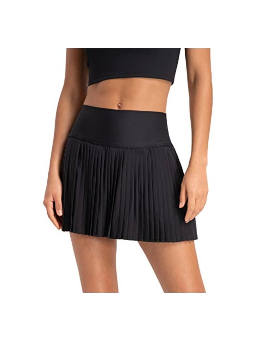 Pleated Tennis Athletic Running Mini Skirt with Shorts and Pockets